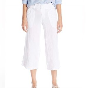 Democracy 159362 Women's Wide-Leg Capris Cropped Cotton Pants White Sz. 8